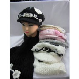 48 Pieces Fashion Winter Hat With Matching Scarf For Ladies - Fashion Winter Hats