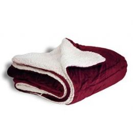 10 Pieces Micro Mink Sherpa Blankets In Burgundy - Fleece & Sherpa Blankets