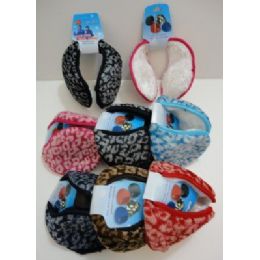 72 Pieces Earmuffs With Fur InsidE--Printed - Ear Warmers