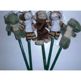 72 Wholesale Animal Pencils With TopperS-Assorted