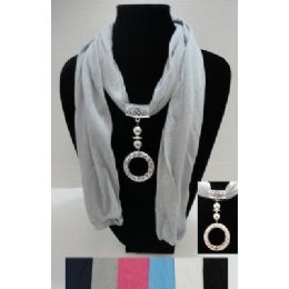36 Units of 68" Scarf NecklacE-Ring Charm - Womens Fashion Scarves