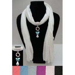 12 Wholesale 72" Scarf NecklacE-Butterfly/pearl Charm