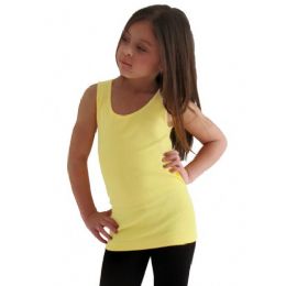 24 Units of Girls Seamless Flat Tanks Tops Youth Size - Girls Tank Tops and Tee Shirts