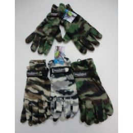 Lot of 144 Pairs Mens Hardwood Camo Thermal Insulated Winter Fleece Gloves 