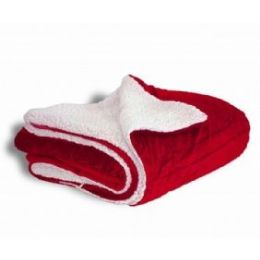 10 Wholesale Micro Mink Sherpa Blankets In Red