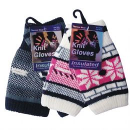 96 Wholesale Winter Glove Knit Women Fingerless