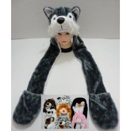 72 Pieces Plush Animal Hats With Hand Warmers - Winter Animal Hats