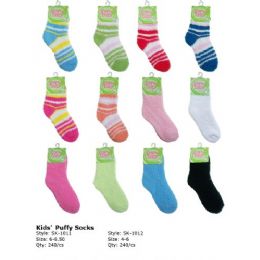 240 Wholesale Kids Fuzzy Sock Size 4-6