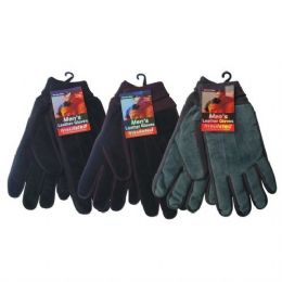 72 Wholesale Winter Glove Suede Men