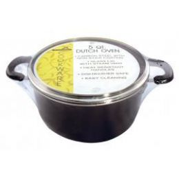 6 Pieces 5 Quart Dutch Oven W/glass Lid Black - Pots & Pans