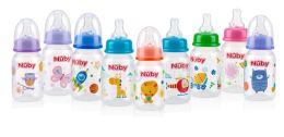 72 pieces Nuby Printed Bottle, 4 oz - Baby Bottles