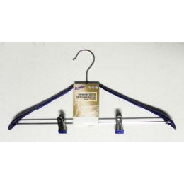 48 Pieces Metal Clothes Hanger With Clips Blue - Hangers