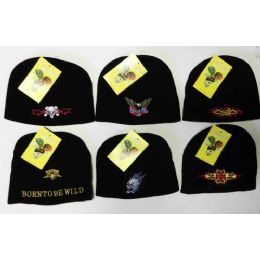 288 Pieces Embroided Knit Caps - Winter Beanie Hats