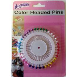 48 Pieces Color Headed Straight Pins - Sewing Supplies