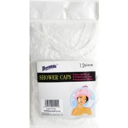 48 Units of 12 Pack Clear Shower Caps - Shower Caps