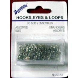 48 Wholesale Hooks, Eyes & Loops 30 Sets
