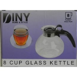 12 Wholesale 8 Cup Glass Tea Kettle