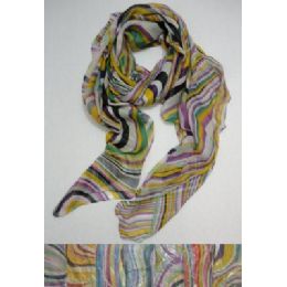 72 Units of Fashion ScarF--Groovy Stripes - Winter Scarves