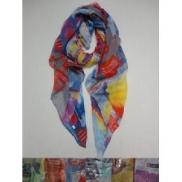 72 Units of Fashion ScarF--Painted Shapes - Winter Scarves