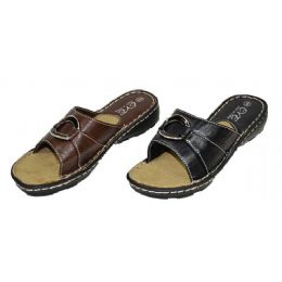 24 Wholesale Leadies Leather Sandals