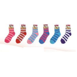 360 Wholesale Stripe Fuzzy Sock