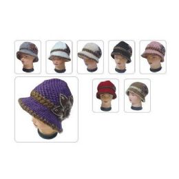48 Pieces Heany Knit Winter Floral Hat - Fashion Winter Hats