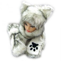 36 Wholesale Winter Animal Hat With Hand Warmer And Paws