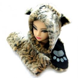 36 Wholesale Winter Animal Hat With Hand Warmer