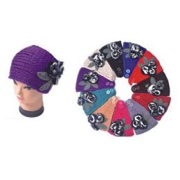120 of Ladies Winter Ear Warmers With Fuzzy Flower