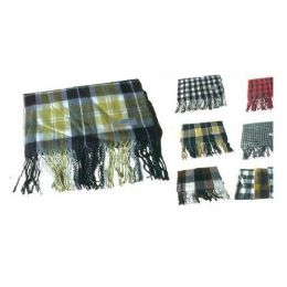 72 Wholesale 72 Dark Color Plaid Scarf