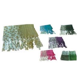 60 Wholesale Ladies Scarf Half Leafs Hald Sold Color