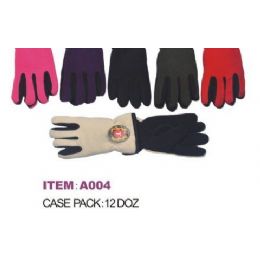 60 Pairs Ladies Adjustable Winter Fleece Gloves - Knitted Stretch Gloves