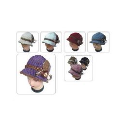 60 Wholesale Knit Hat With Flower
