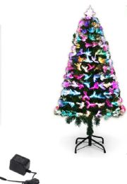 4 Pieces 160 Tip 5 Foot Ul Led Christmas Tree With Optical Light - Christmas Decorations