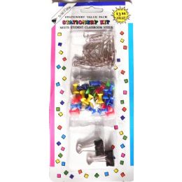 48 Pieces Stationary Value Pack Paper Clips Stick Pins - Push Pins and Tacks