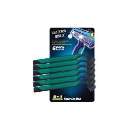 72 Units of Ultra Max Razor Double Blade 6pk Blue - Shaving Razors