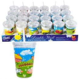 24 Wholesale Insulated Tumbler 10oz Printed Kids