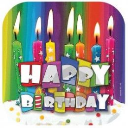 144 Pieces Birth Day Bright Candle 9" Plate 8 Ct. - Party Paper Goods