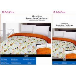 6 Pieces Floral Theme Comforter Set Queen Size - Blankets & Bedding