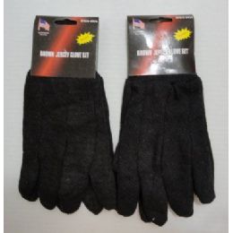 48 Pairs 1pr Brown Jersey Glove - Knitted Stretch Gloves