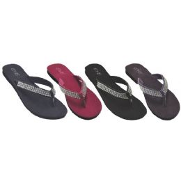 48 Wholesale Ladies Sandal /flip Flop With Designer Strap
