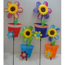 120 Wholesale 11" Wind SpinneR-Sunflower & Flower Pot