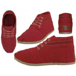 24 Wholesale Women's Canvas Shoes Red
