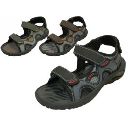 24 Wholesale Men's Velcro Strap Sandals