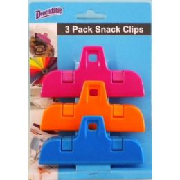 48 Wholesale 3 Pack Multi Purpose Snack Clips