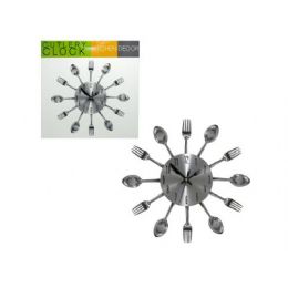 6 Pieces Kitchen Cutlery Wall Clock - Wall Decor