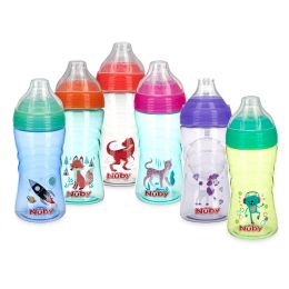 24 pieces Nuby Thirsty Kids NO-Spill SiP-It Sport Printed Cup With Soft Spout (pp), 12oz, 2pk - Assorted Designs - Baby Accessories