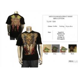 24 Wholesale Mens Fashion Graphic T-Shirt S-Xxl 100% Cotton