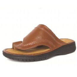 12 Wholesale Men's Pu Fishermen Brown Sandals