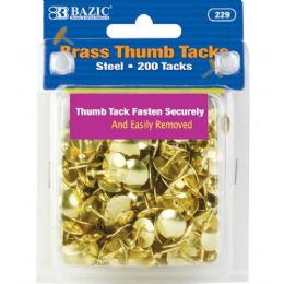 48 Units of Bazic Brass (gold) Thumb Tack (200/pack) - Push Pins and Tacks